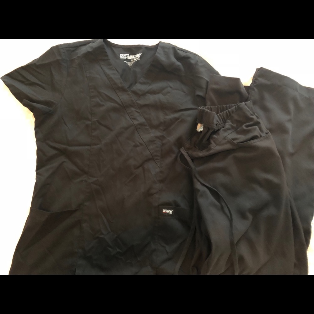 Grey’s anatomy scrub set both size large, black